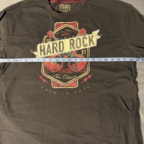 Hard Rock Cafe Shirt Mens XL Gray Guitar Spellout Logo Casino Casual New Orleans - Picture 4 of 6